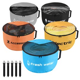 5 Pack RV Sewer Hose Storage, Visible Cover And Two-Way Zipper RV Hose Storage Bags, Waterproof RV Accessories Bags Utility Bag Organizer for Garden Fresh Water Hoses Cords Camper Tools