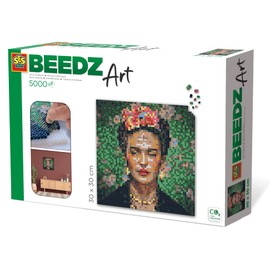 SES Creative 06011 Beedz Art Frida Kahlo Ironing Beads Set - 5000 Beads, 4 Pegboards, Craft Set, Suitable from 12 Years, Various Colours