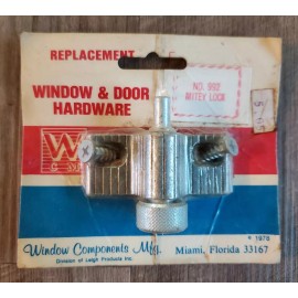 Window Components Manufacturing Vintage Patio Door Security Lock by Window Components Manufacturing 1978 USA