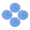 4PCS D Ring Patch PVC Round Shape Strong Stainless Steel