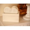 Shabby Chic Style Cream Wooden Coaster Set Hearts Design -