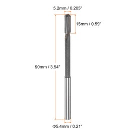 sourcing map Chucking Reamer 5.2mm H7 C1/K30 Carbide Tip Precision Straight Flutes Round Shank Lathe Machine Milling Cutter
