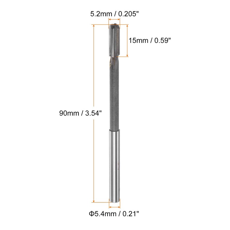 sourcing map Chucking Reamer 5.2mm H7 C1/K30 Carbide Tip Precision