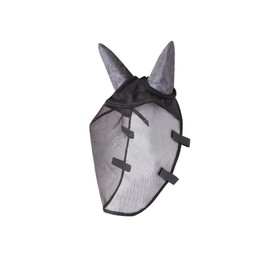 HORZE Easy-Attach Bridle Insect and Fly Mask with Ear and Eye Protection - Black - XXL