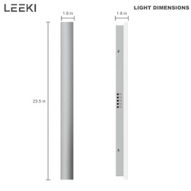 Outdoor Modern Metallic Wall Light LED Wall Sconce Fixture Rectangular - 3000K - IP65 Anti Rust (Silver, 24 Inches)