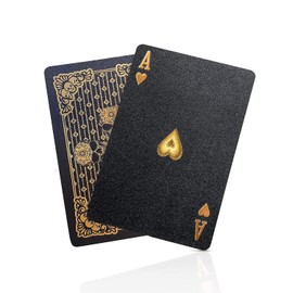 BIERDORF Playing Cards Waterproof Poker - Black Diamond Professional Plastic Standard Playing Card Decks Designer Novelty-Gold
