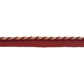 DÉCOPRO Red Pink Green Cream 3/16" Decorative Lip Cord Rose Bouquet [10 Yards]