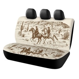 JOJOART American Wild Western Desert Cowboy Car Rear Seat Covers for Women Men Car Back Seat Cover Protector Non-Slip Rear Bench Cover Universal Fit for Car Auto Truck