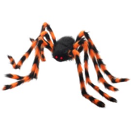 AMLOOPH Halloween Decorations Outdoor Indoor Spiders, 59'' Giant Spider Halloween Decorations, Fake Large Scary Halloween Spider Decor Props For Halloween Spider Web Garden Tree Party Decorations