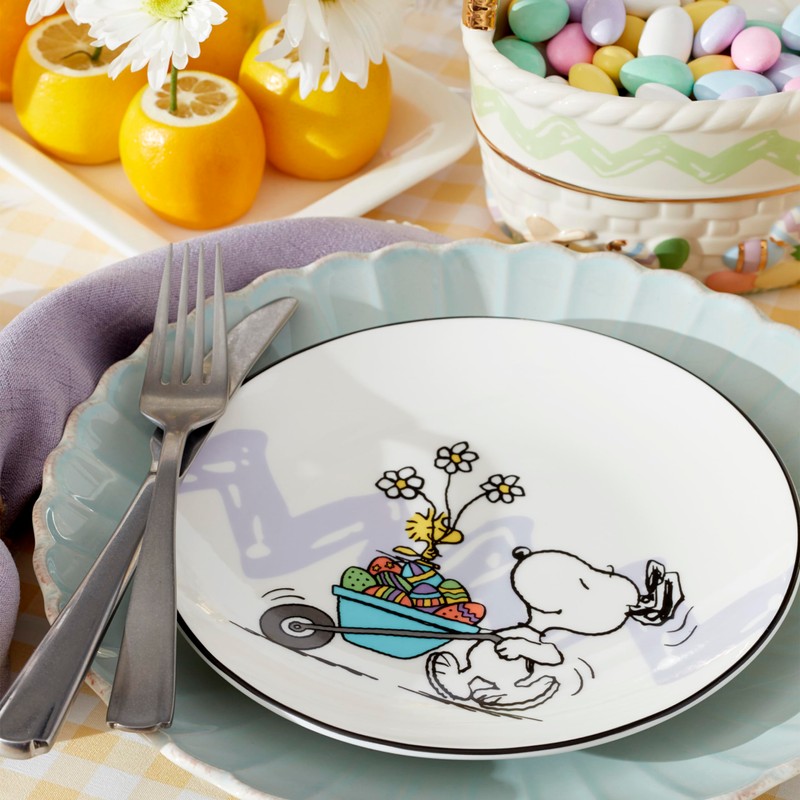 Lenox Peanuts Snoopy 4-Piece Easter Accent Plates Set, 4 Count,