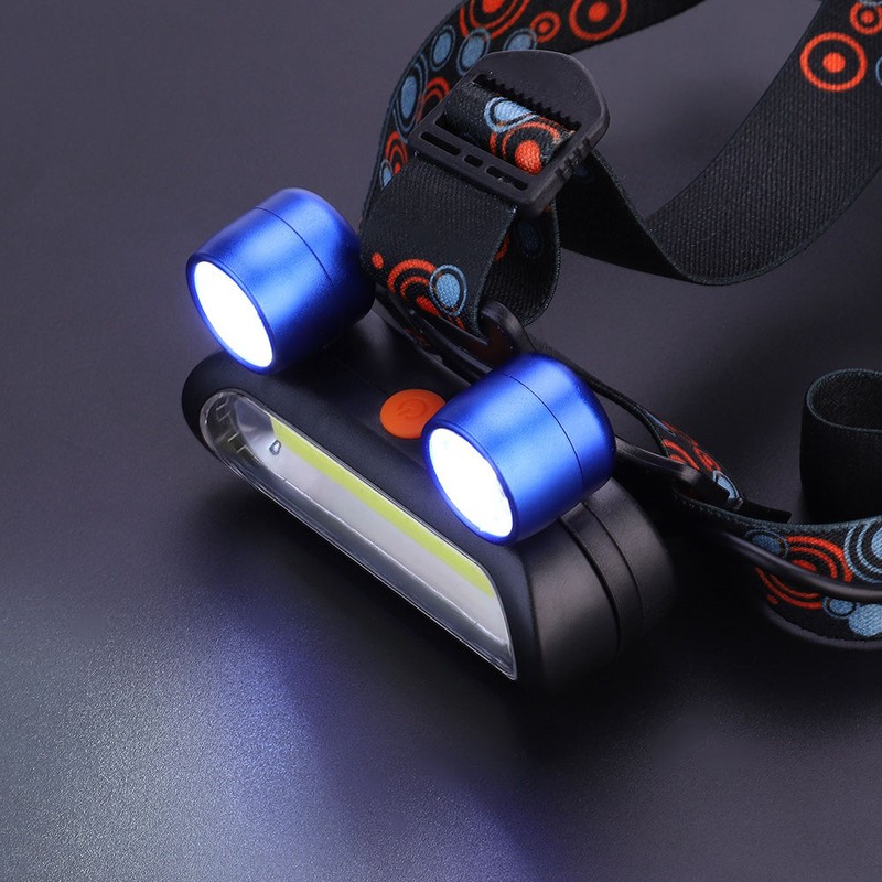 150000LM 2*LED COB Rechargeable 2*18650 Headlamp Head USB Light Torch