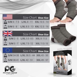 Physix Gear Plantar Fasciitis Socks with Arch Support for Men & Women - Best 24/7 Compression Foot Sleeve for Heel Spurs, Ankle, PF & Swelling - Holds Shape & Better than a Night Splint - BLACK XXL
