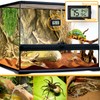 BSRESIN 2 PCS Rectangle Reptile Thermometer and Humidity Gauge for