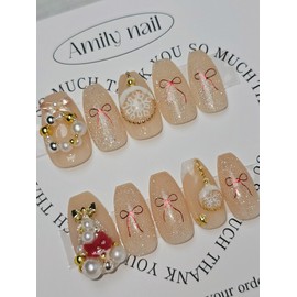 Nude Gold [Handmade Nail Tips] Emily Nail - Mini Short Oval / 누드골드 [수제네일팁] 에밀리네일 - 미니숏오발