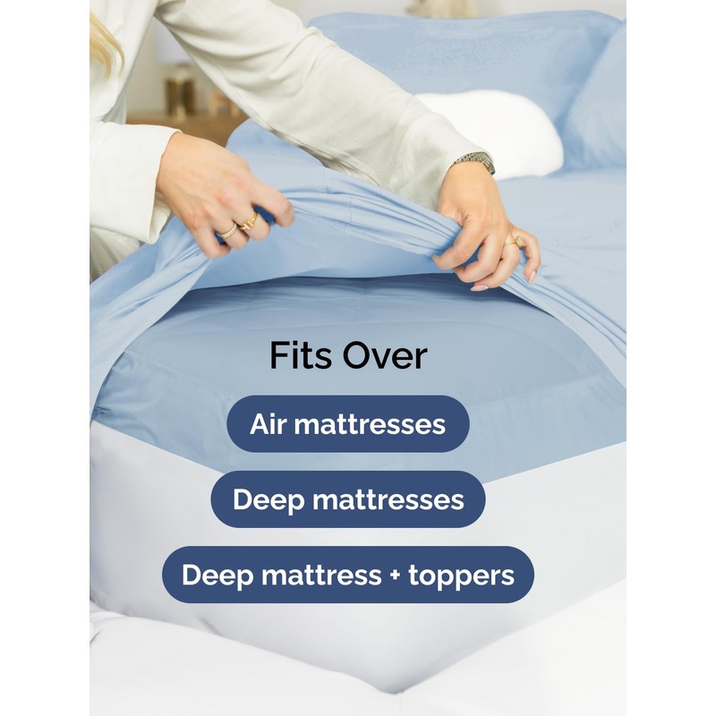 Extra Deep Split King Sheet Set - 7 Piece Breathable