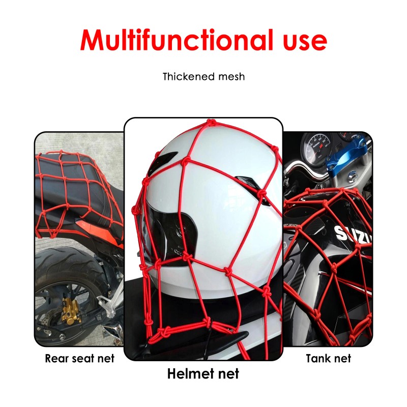 Unbranded 2X Cargo Net Motorcycle Helmet Mesh Luggage Tie Down