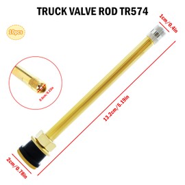 TR574 Truck Tire Valve Stems 4in Straight Valve Stems Compatible with 0.625in Valve Bore Stems Clamp-in Brass Valve Stem for Tubeless Trucks and Buses (Pack of 10)