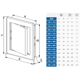 250x330mm ABS White Plastic Durable Inspection Panel Hatch Wall Access Door