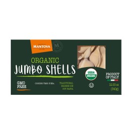 Mantova Organic Jumbo Shells Pasta, 12oz boxes (Pack of 2), Non-GMO, Product of Italy, Made with Organic Durum Wheat Semolina, Great for Stuffing