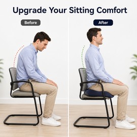 Foldable Memory Foam Seat Cushion – Non-Slip Coccyx & Tailbone Support Cushion for Office Chair, Car, Travel & Daily Sitting