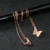CHIFEI Juego Joyas Mujer 4 Pzas Colgante Mariposa Acero Inoxidable