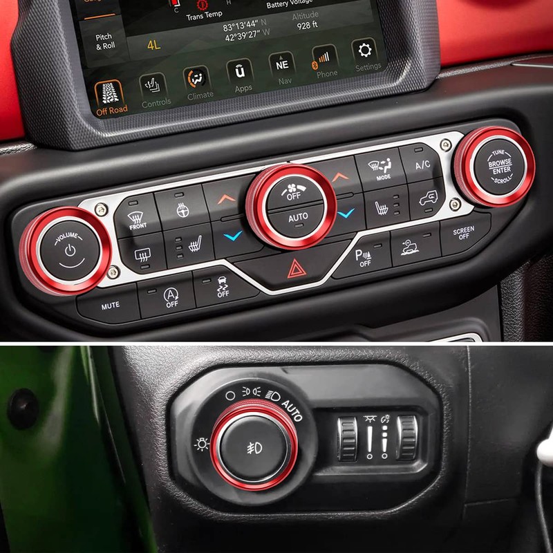 Auovo Air Conditioner Switch Knob Cover for 2018-2023 Wrangler JL
