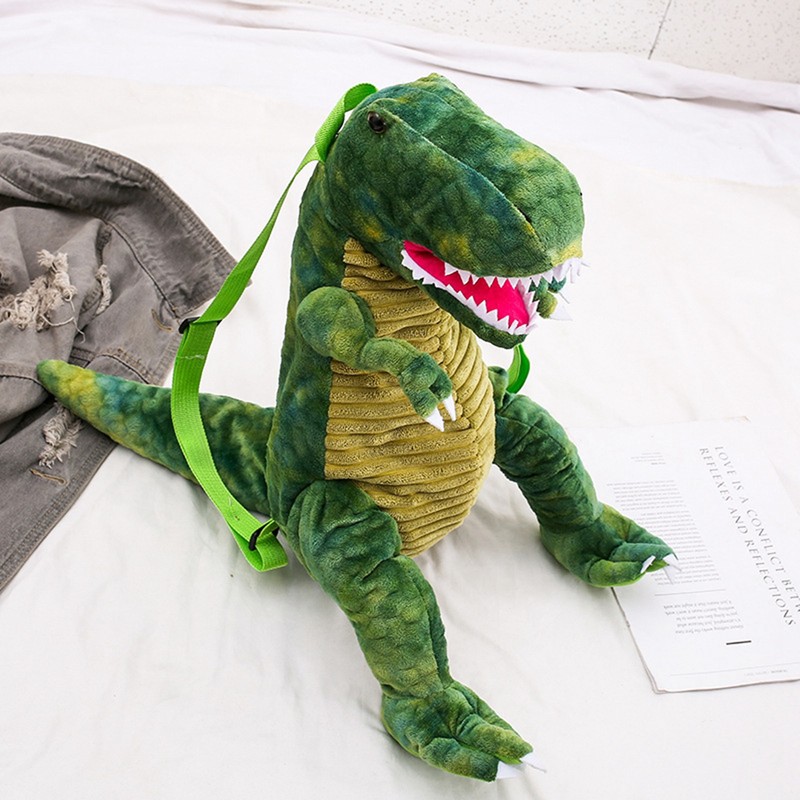 Kids Dinosaur Backpack Cartoon 3D Dinosaur Shape Soft Plush Kids
