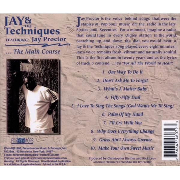 JAY & THE TECHNIQUES - MAIN COURSE NEW CD