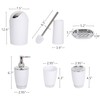 YCOCO 6 Pcs Plastic Bathroom Accessories,Includes Toothbrush Holder,Toothbrush Cup,Soap Dispenser,Soap