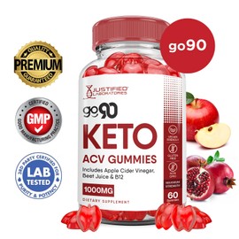 Justified Laboratories (2 Pack) Go 90 Keto ACV Gummies Advanced Formula 1000MG Go90 Keto Gummies Apple Cider Vinegar Formulated with Pomegranate Beet Juice Powder B12 Vegan Non GMO 120 Gummys