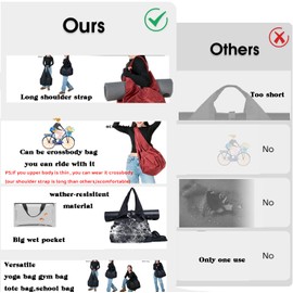 Uhawi Yoga Gym Bags for Women Versatile Bag with Shoes Compartment and Wet Dry Storage Pockets with Adjustable Yoga Mat Holder (wine red)