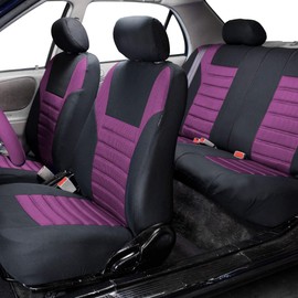 TLH Automotive Car Seat Covers Premium 3D Air Mesh Seat Covers Full Set Purple Seat Covers Airbag Compatible and Split Rear Car Seat Cover Universal Fit Interior Accessories for Cars Trucks and SUV