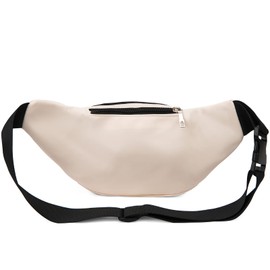 DAITET Riñonera para hombres y mujeres, bolsa cruzada con cinturón ajustable, bolsa de gran capacidad para viajes, senderismo, ciclismo, entrenamiento, casual, A Zipper Cream White, Nailon