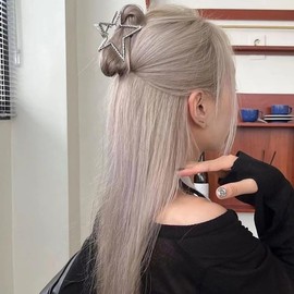 BSLVWG Hair Claw Sliver Star Metal Hair Claw Clips for Thick Heavy Hair Strong Hold Claw Barrettes Star Designs Hair Barrettes Fashion Hair Accessories for Women Girls (Silver)