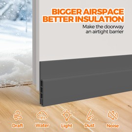 Holikme Weather Stripping 41 inch Door Draft Stopper Under Door Draft Blocker Doors Sweep Noise Stopper Noise Stopper Strong Adhesive Grey