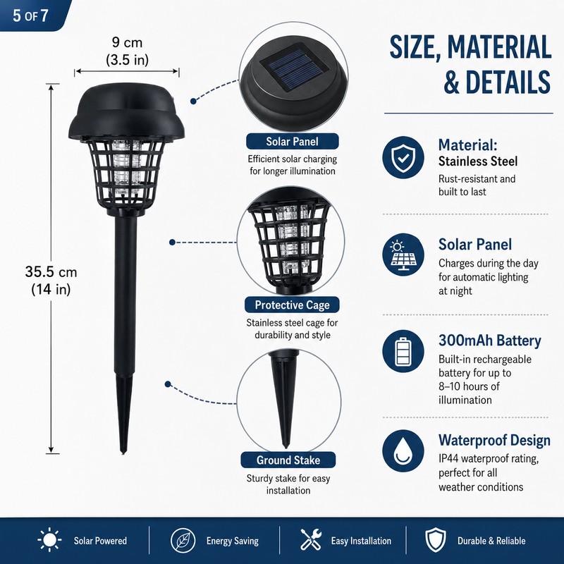 Solar Bug Zapper Lights for Outdoor Use – Waterproof Dual