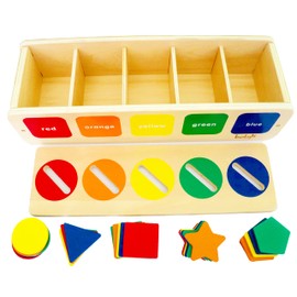 Dailyfunn Montessori Toys Color&Shape Sorting Learning Matching Box for Baby Toddlers 1-3 Year Old