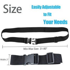 Wheelchair Safety Strap Seat Belt, 80" Adjustable, Easy to Install, Chair Strap for Patients Chair Medical Seniors Disable Prevent Sliding Belt (Black)