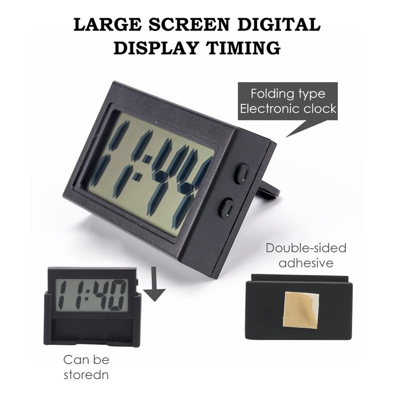 Mini Car Clock, Vehicle Electronic Digital Clock, LCD Digital Clock,