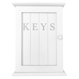 GreyZouq Key Cabinet with 'KEYS' print. Key rack. (OFF White)