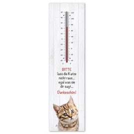 T009 Cult Thermometer + Key Holder – Don't Let the Cat Out – Aluminium Interior and Exterior