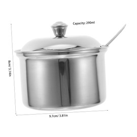 KICHOUSE Stainless Steel Seasoning Jar Lid and Spoon Versatile Condiment Container for and Spices Stylish Kitchen Essential for Cooking and Meal Prep