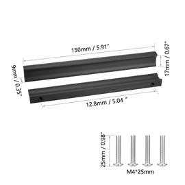 Lpraer Pack of 10 150 mm Furniture Handles, Kitchen Handles, Hole Spacing 128 mm, Kitchen Bar Handles, Cabinet Handles, Drawer Handles, Furniture Handles, Black Door Handles Made of Aluminium Alloy,