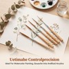 Matwsec 5 PCS Long Liner Brushes Natural Wood Detail Paint