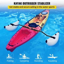 Happybuy Water-Activated Tape Dispenser, Max 39.4" x 3.94" Tape, Adjustable Kayak Outrigger Stabilizers, 2 PCS, PVC Inflatable Float with Sidekick Arms