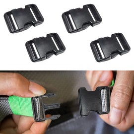 Divono 4pcs Buckle Side Release Buckle Buckles POM Dual-side Clasps 2 Slots Heavy-duty Clothing Accessories Adjustable Bag Hooks Replacement for Nylon Bag Straps
