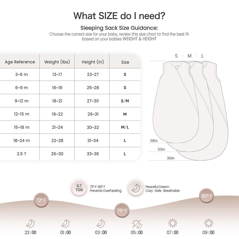 lulumoon Sleep Sack Muslin for Baby: Cotton Wearable Blanket for