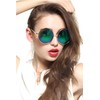 GEELOOK Round Sunglasses for Women Men Classic Oversized Circle Mirrored