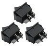 EATAKWARD 3Pcs Universal 120V T125 KCD2 KCD4 Rocker Switch, Black