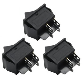 EATAKWARD 3Pcs Universal 120V T125 KCD2 KCD4 Rocker Switch, Black 4 Pin 2 Position Toggle Rocker Switch, AC 30A 250V DC 40A 12V DPST ON Off Toggle Switch for Coffee Pot Electronic Equipment
